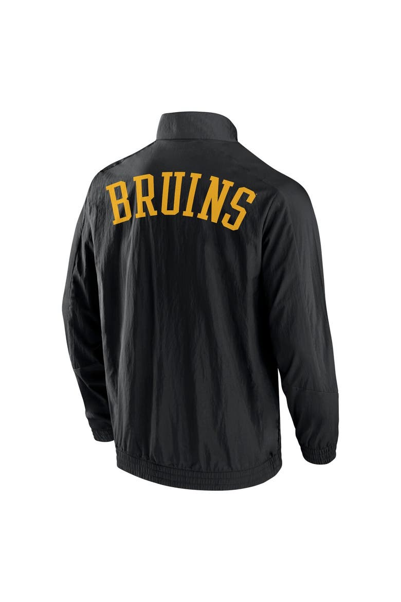 Men's Fanatics Branded Black Boston Bruins Step Up Crinkle Raglan Full-Zip Windbreaker Jacket, Alternate, color, Black