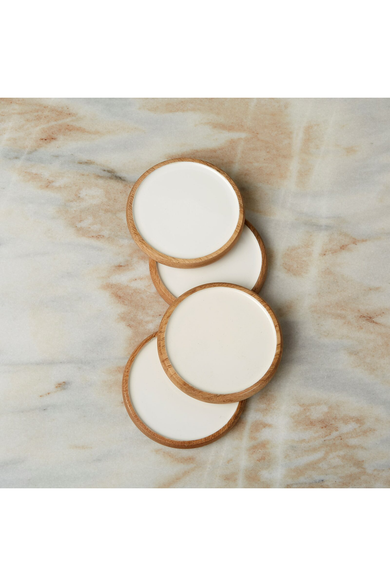 Madras Curva Round Coasters - Set of 4, Alternate, color, Natural