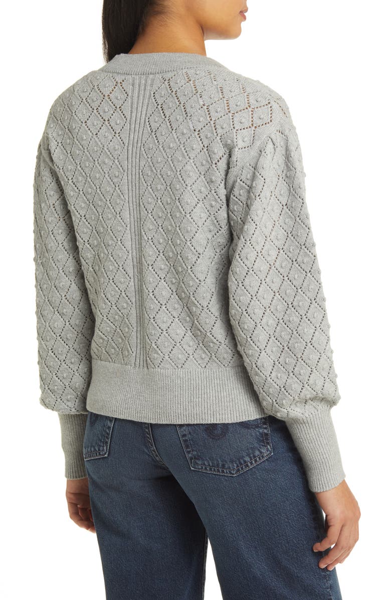 Caslon<sup
®</sup
 Pointelle Deep V-Neck Cardigan, Alternate, color, 