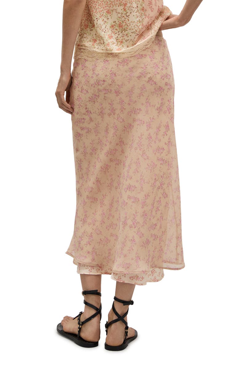 MANGO Floral Overlay Maxi Skirt, Alternate, color,