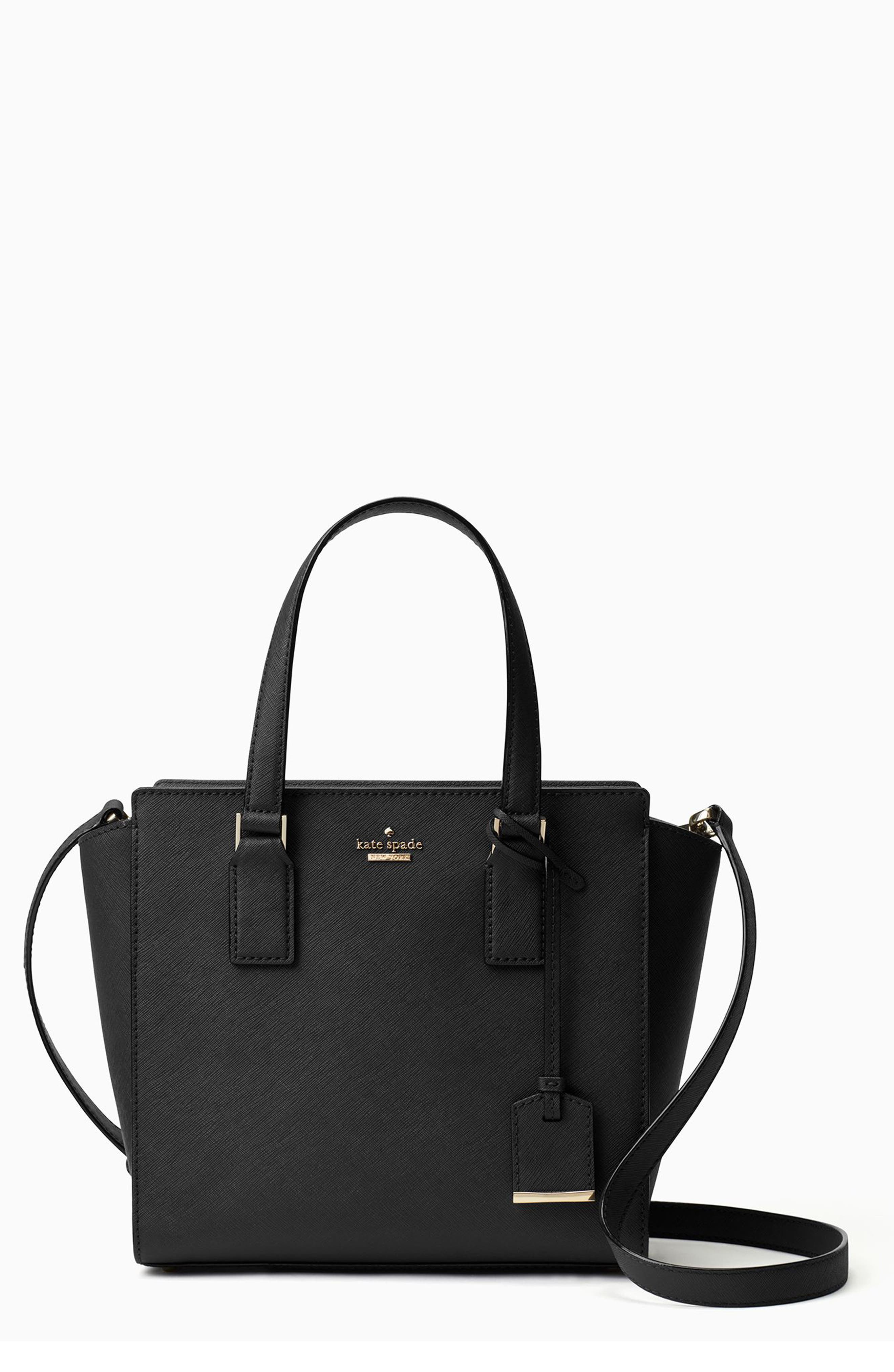 cameron street - small hayden leather satchel, Main, color, Z/DNUBLACK