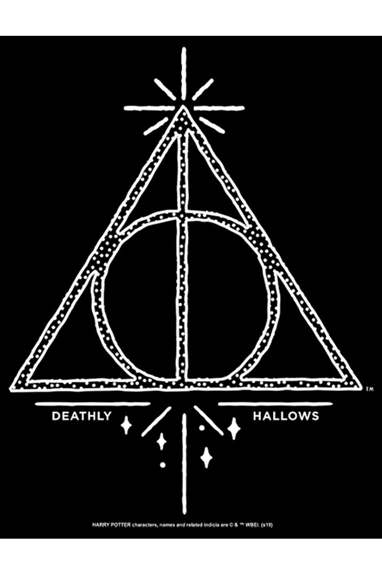 Junior's Harry Potter Deathly Hallows Symbol  Sweatshirt, Alternate, color, Black