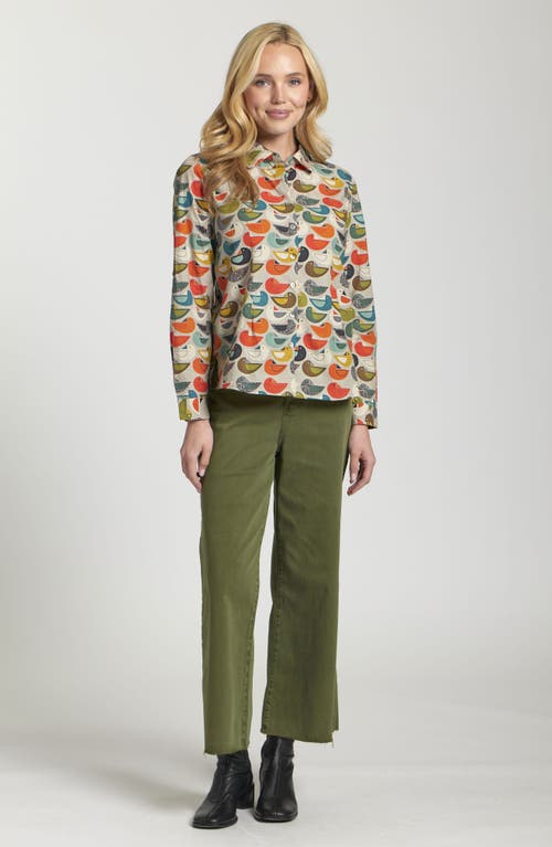 Apny Print Poplin Button-up Shirt In Green