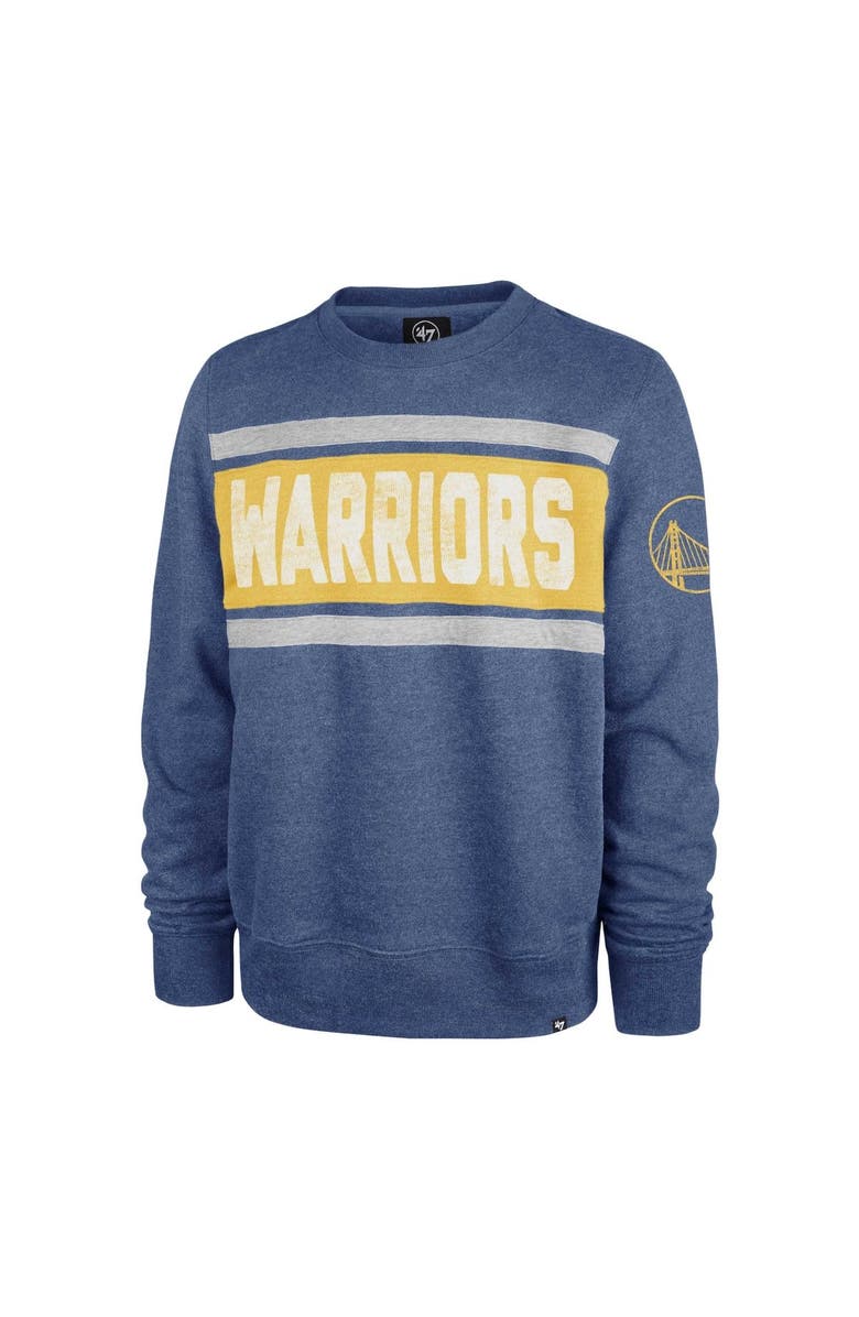 '47 Men's '47 Heather Royal Golden State Warriors Tribeca Emerson Pullover Sweatshirt, Alternate, color,