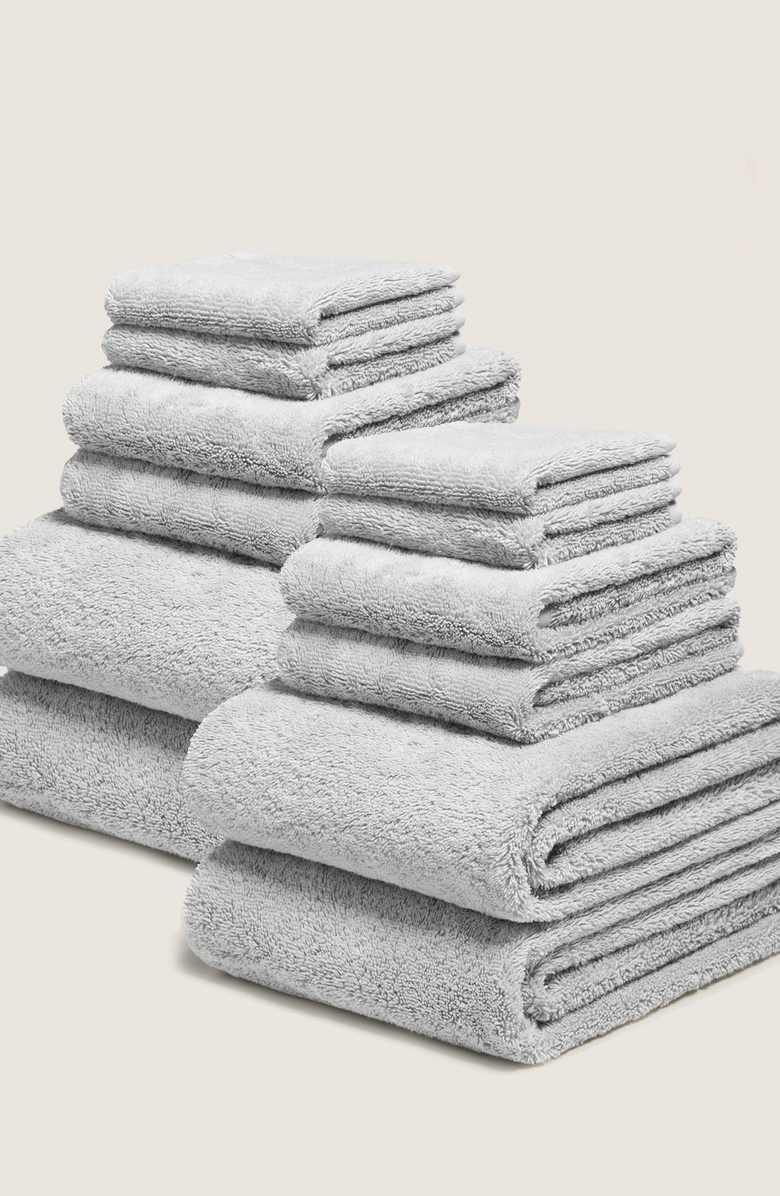 Italic Ultraplush Australian Cotton Towel 12-piece Family Set, Alternate, color, Light Gray