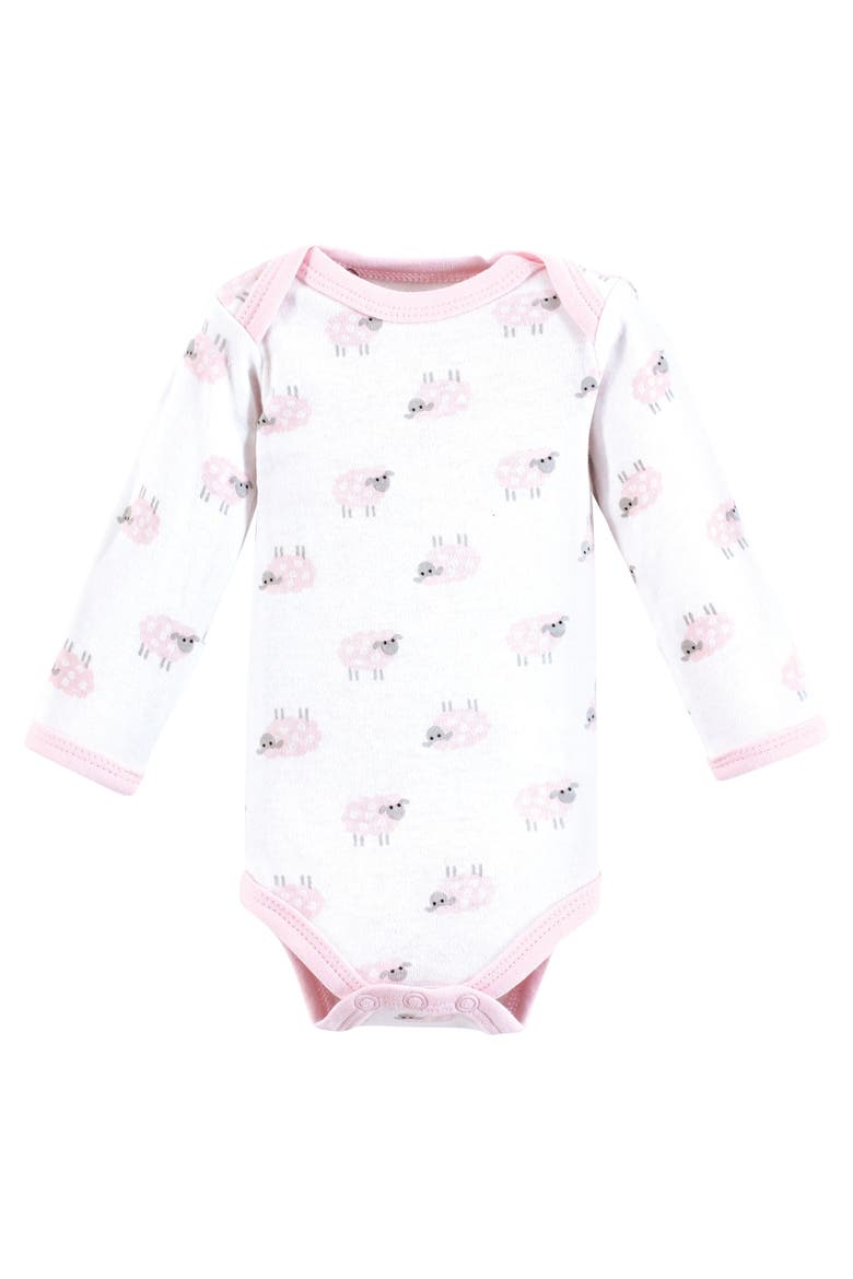 Preemie Long Sleeve Bodysuits 3pk Foxy, Alternate, color, Pink Sheep