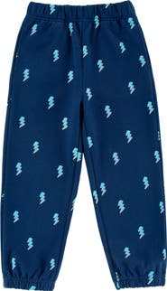 CALONIE Kids' Lightning Bolt Print Fleece Sweatpants