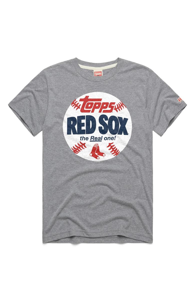 Homage Men's Homage Gray Boston Red Sox MLB x Topps Baseball The Real One Tri-Blend T-Shirt, Main, color, Gray