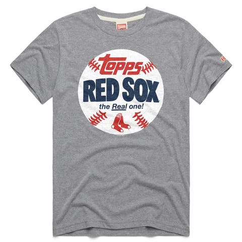 Men's Homage  Gray Boston Red Sox MLB x Topps Baseball The Real One Tri-Blend T-Shirt