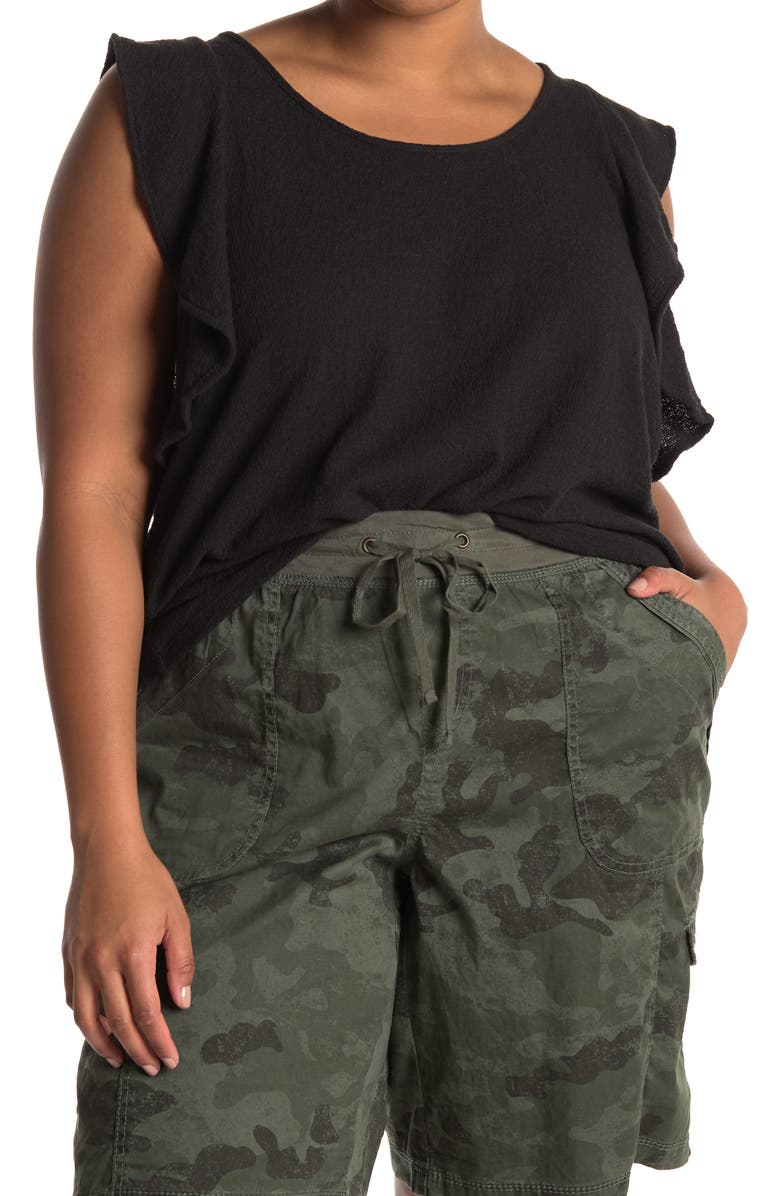 Madewell Texture & Thread Ruffle Sleeve Tank Top, Main, color, 