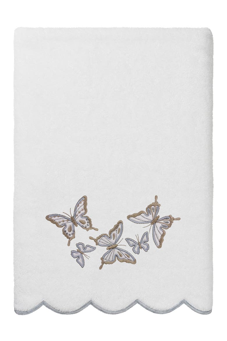 6-Piece Brittney Embroidered Turkish Cotton Towel Set, Alternate, color, WHITE/ GRAY