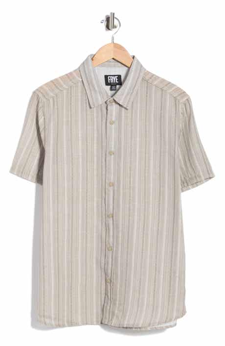 Frye Geometric Stripe Short Sleeve Button-Up Shirt