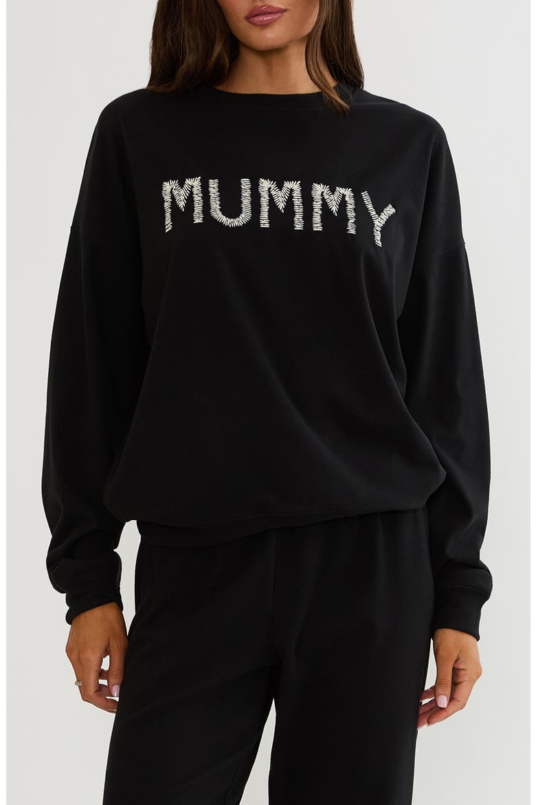 Devyn Oversized Graphic Sweatshirt, Main, color, MIDNIGHT MUMMY
