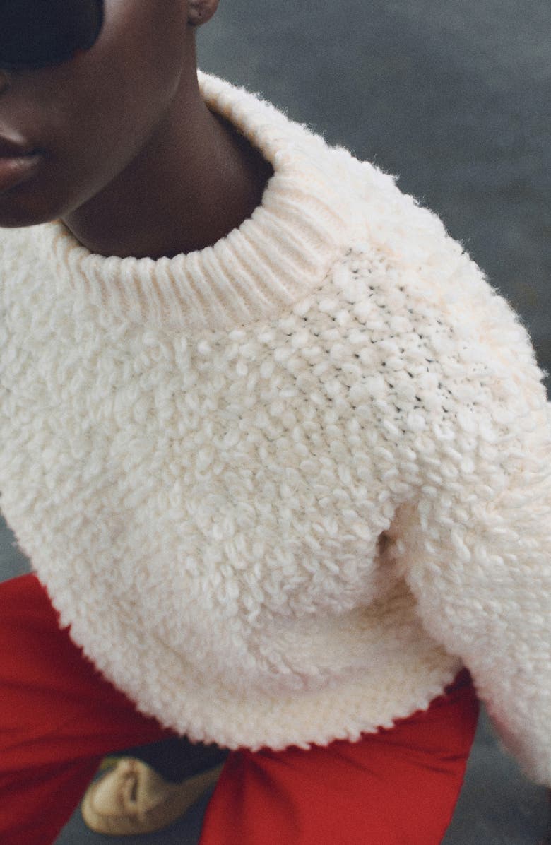 MANGO Bouclé Crewneck Sweater, Alternate, color, 