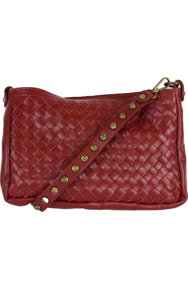 Persaman New York Mavis Woven Shoulder Bag, Main, color, Dark Red
