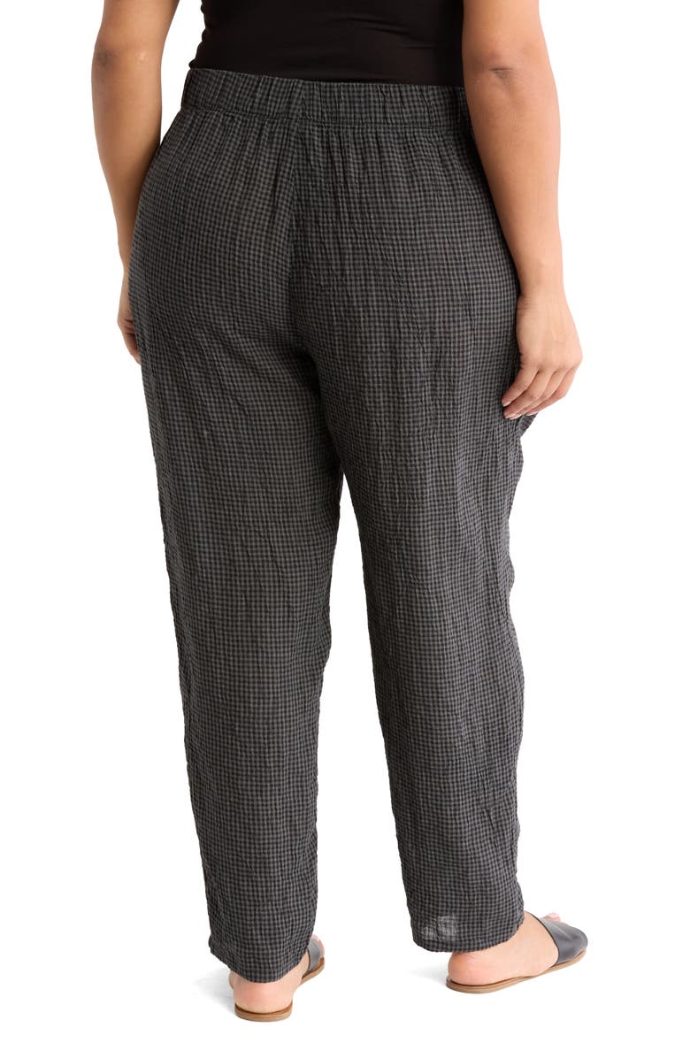 Eileen Fisher Organic Linen Tapered Ankle Pants, Alternate, color, Black