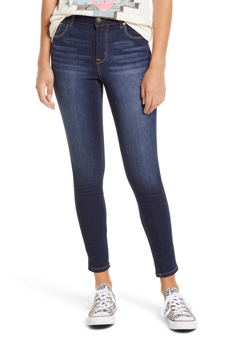 High Waist Organic Cotton Blend Ankle Skinny Jeans, Main, color, HENRY