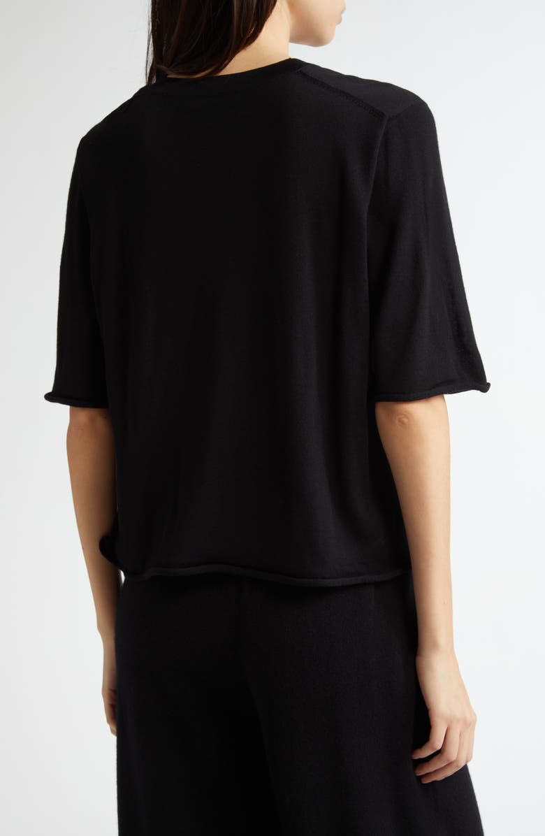 Johnstons of Elgin Superfine Merino Wool Scoop Neck Sweater, Alternate, color, Black