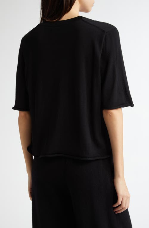 Johnstons Of Elgin Superfine Merino Wool Scoop Neck Sweater In Black