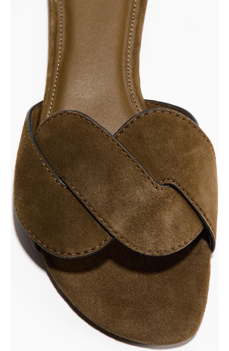 H&M Leather Sandals, Alternate, color, Dark Khaki Green