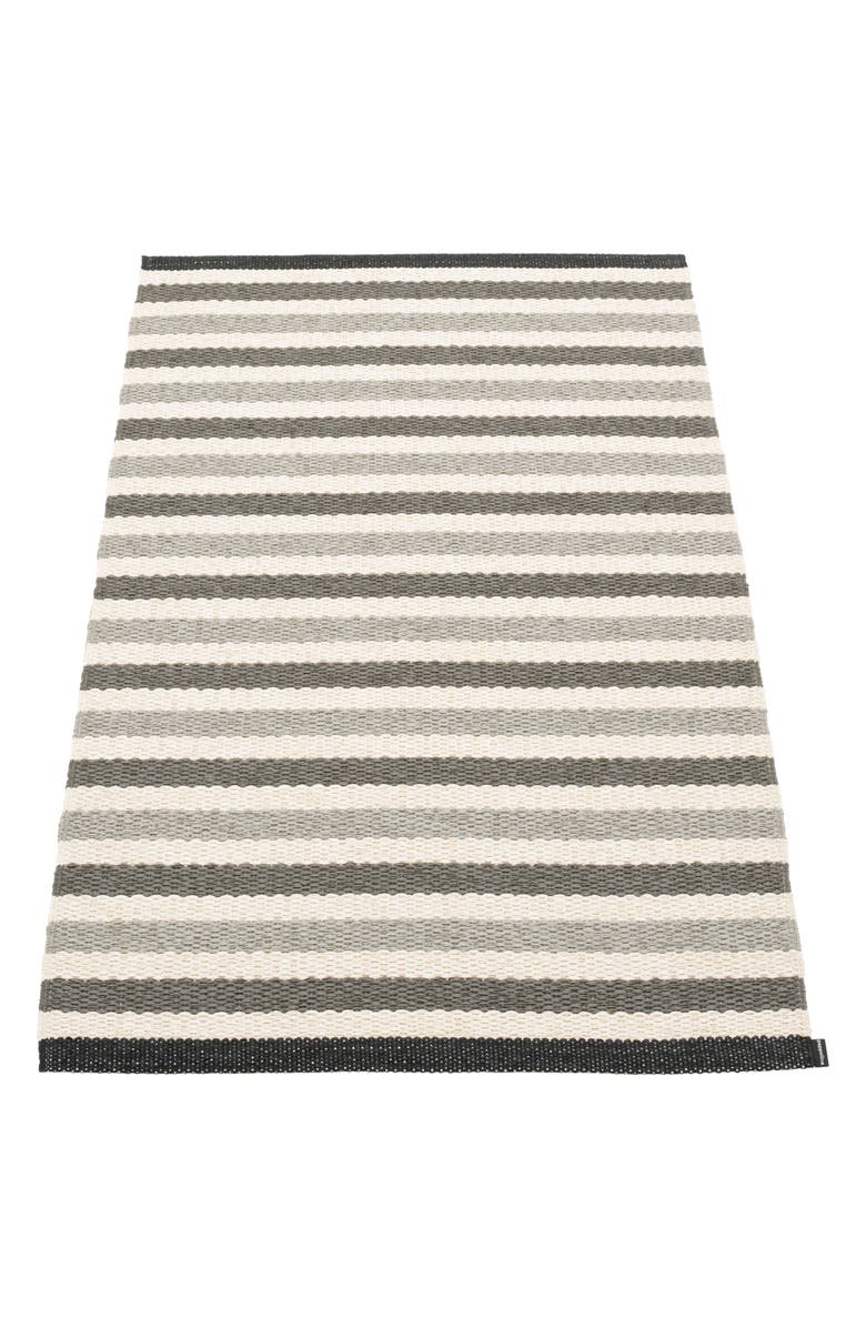 PAPPELINA Teo Stripe Woven Indoor/Outdoor Rug, Main, color, Grey Tones