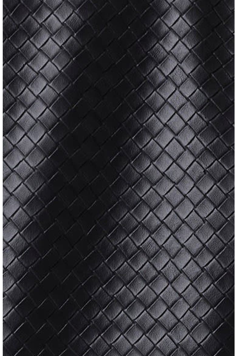 Sabine Basket Weave Faux Leather Blazer, Alternate, color, BLACK-BLACK