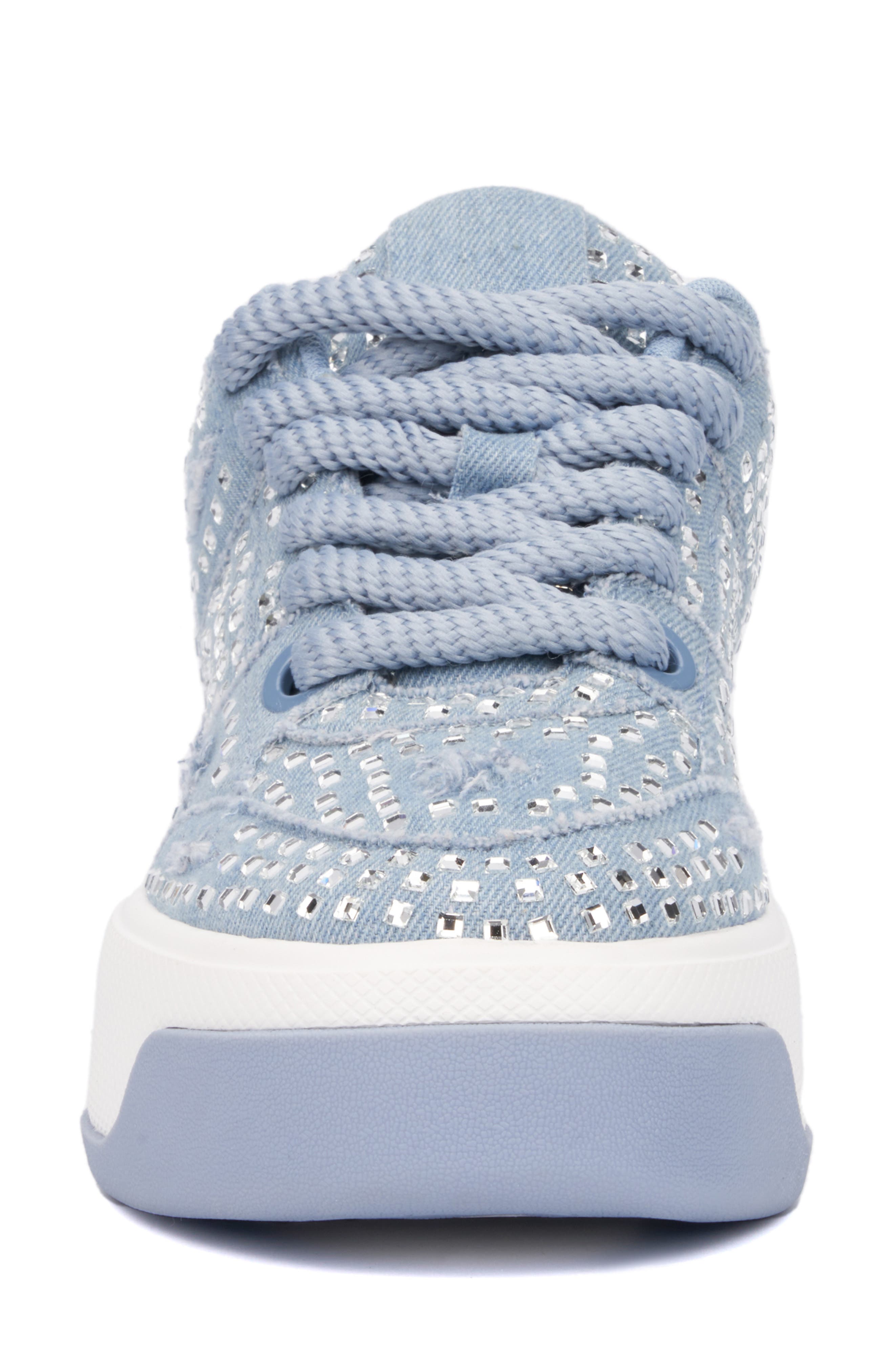 OLIVIA MILLER Lunar Rays Rhinestone Sneaker, Alternate, color, Denim