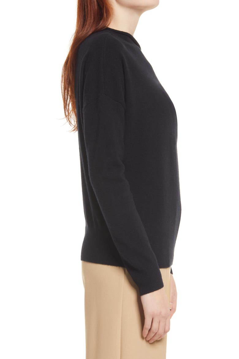 Off the Shoulder Cashmere Sweater, Alternate, color, BLACK