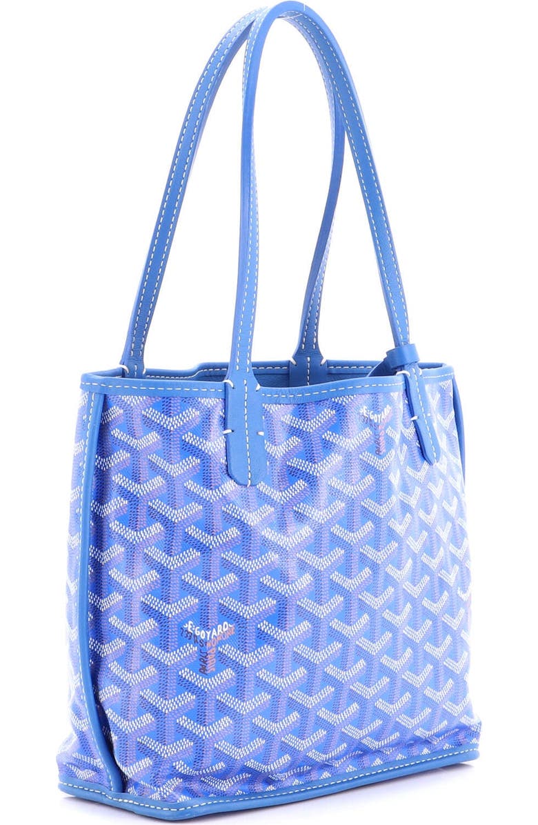 Pre-Owned Goyard Anjou Reversible Tote Coated Canvas Mini, Alternate, color, Blue