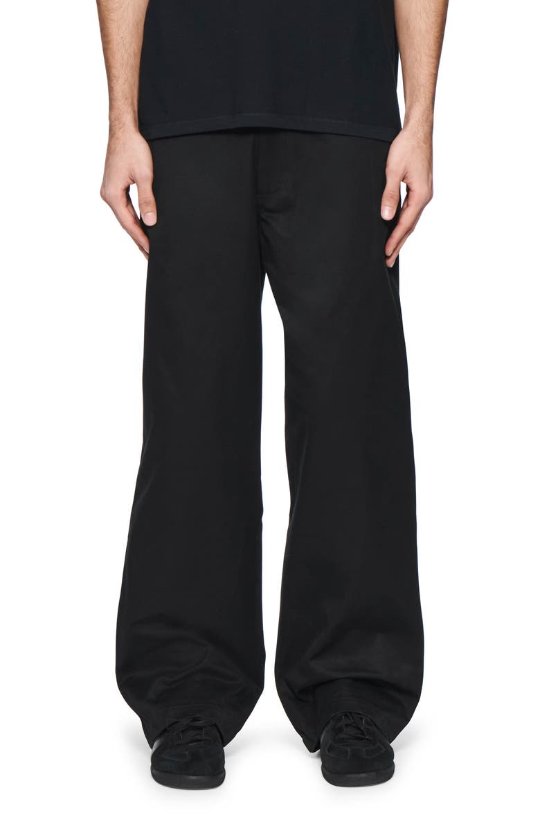 PURPLE BRAND Cotton Baggy Wide Leg Pants, Main, color, Black
