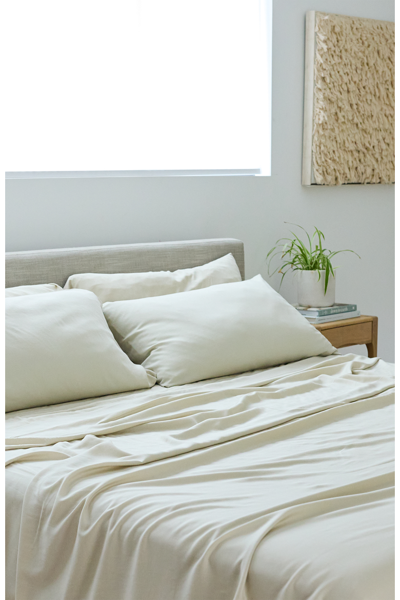 Performance Linen Blend Pillowcases, Alternate, color, Natural