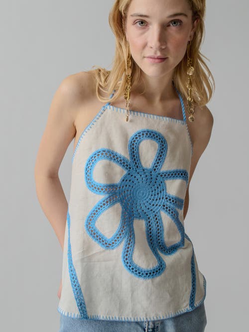 Lingua Franca Kampos Halter Top In White Multi