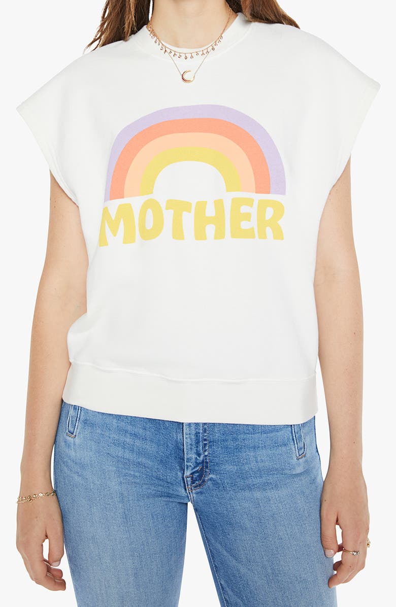 MOTHER The Drop Square Graphic Muscle Tee, Main, color, Over Mother