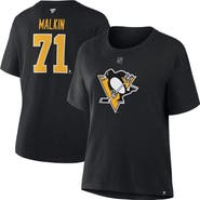 FANATICS Women's Fanatics Evgeni Malkin Black Pittsburgh Penguins Authentic Stack Name & Number T-Shirt