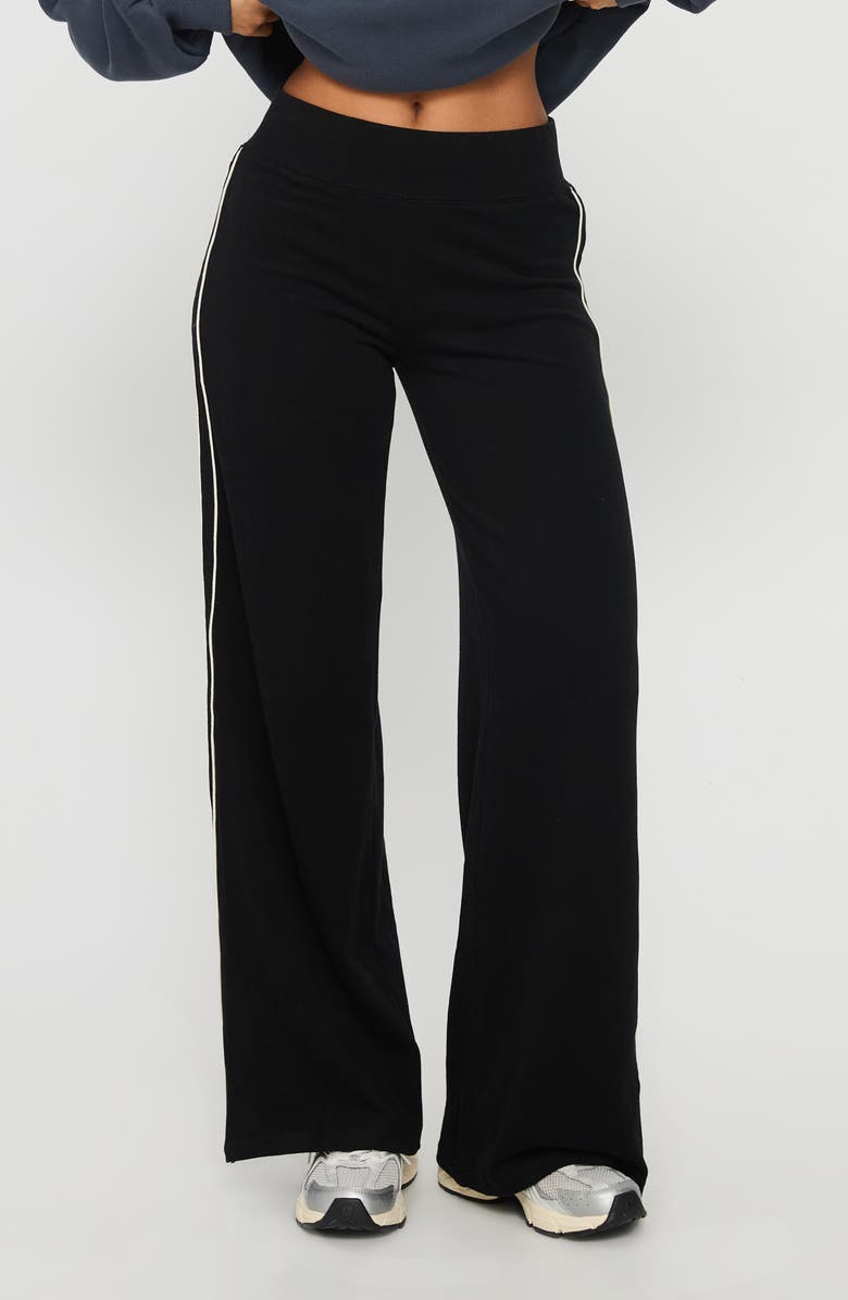 Princess Polly Ascenda Straight Leg Track Pants, Alternate, color, Black