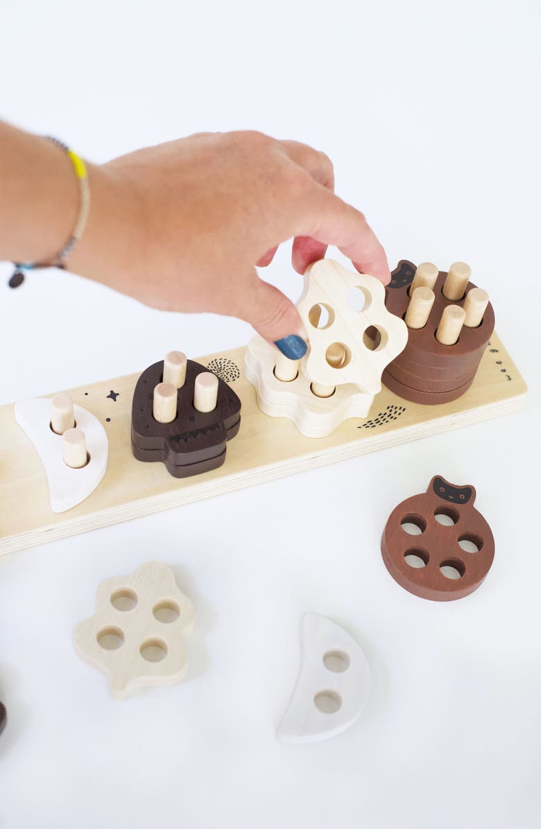 Wee Gallery Wooden Count and Stack Toy, Alternate, color, Counting