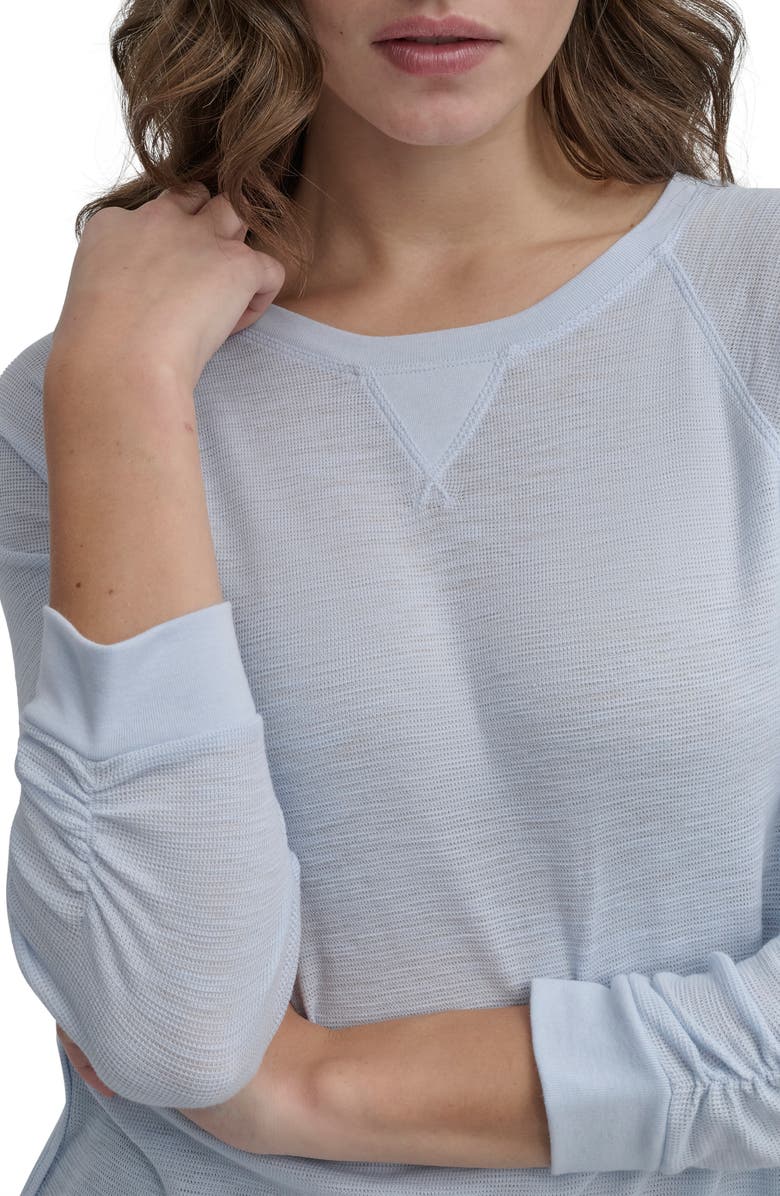 DKNY Raglan Sleeve Waffle Knit T-Shirt, Alternate, color, 