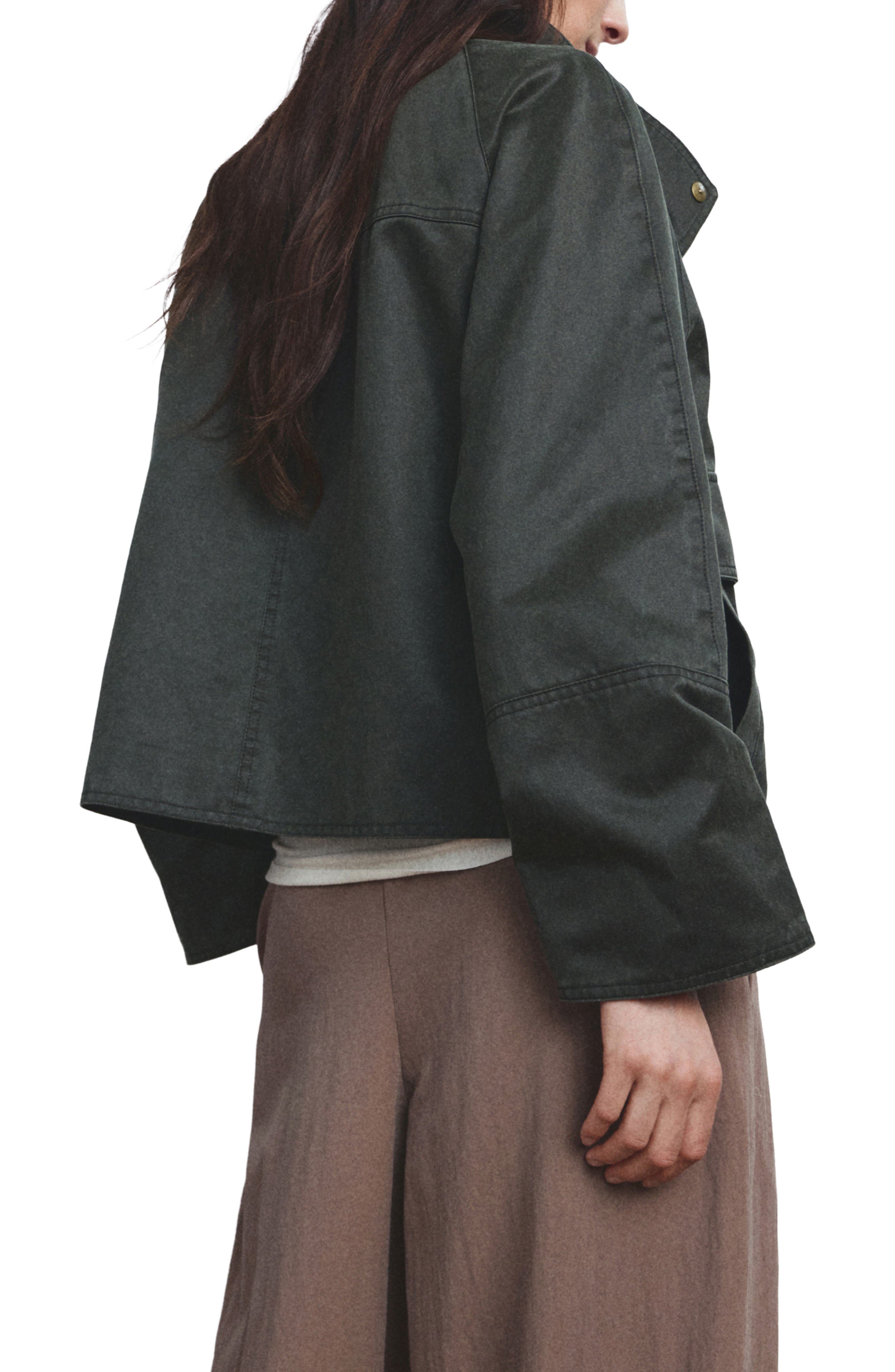 Funnel Neck Cotton Blend Jacket - image 2