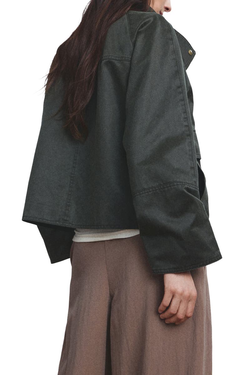 MANGO Funnel Neck Cotton Blend Jacket, Alternate, color, 