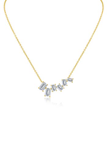 Kenneth Jay Lane Scattered Emerald Cut Cubic Zirconia Pendant Necklace