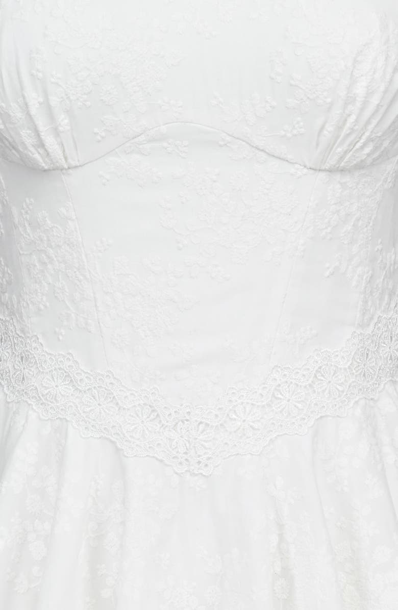 HOUSE OF CB Scarlett Floral Embroidery Cotton Cocktail Minidress, Alternate, color, White