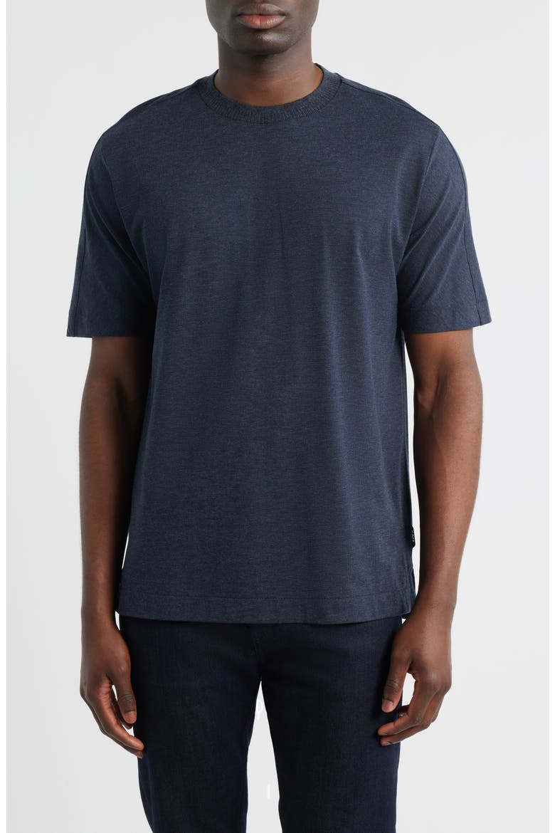 Taut Crewneck Top, Main, color, DARK BLUE