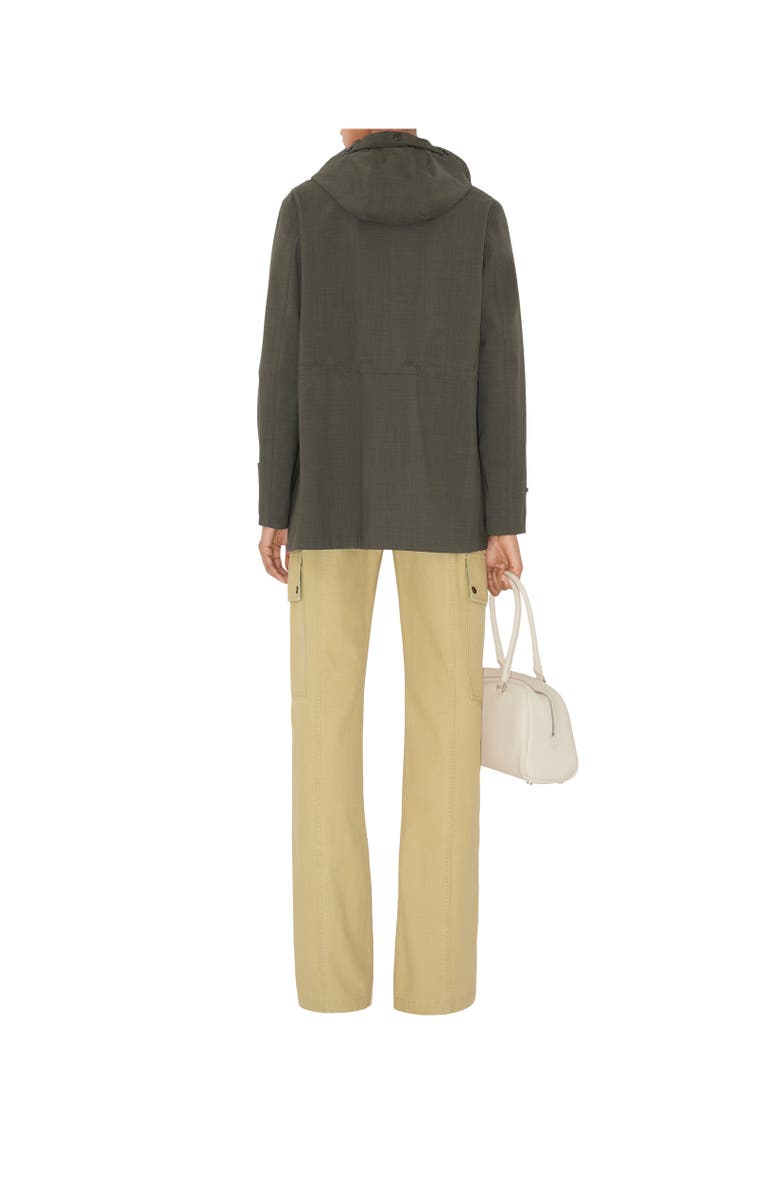 Burberry Stretch Wool Field Jacket, Alternate, color, Moss Melange