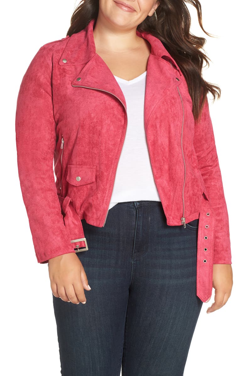 Glamorous Faux Suede Biker Jacket, Main, color,