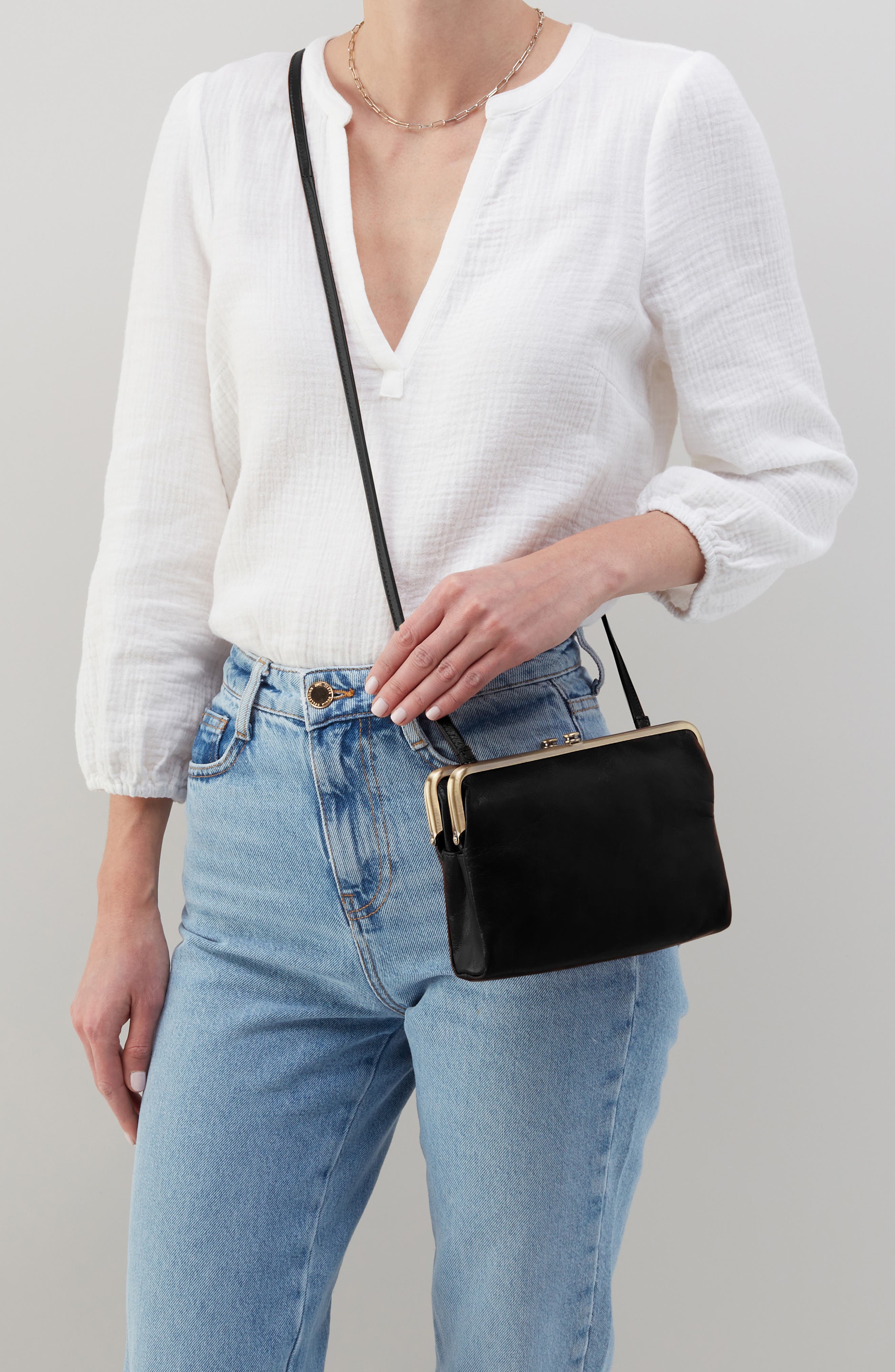 HOBO Lauren Leather Frame Crossbody Bag, Alternate, color, 