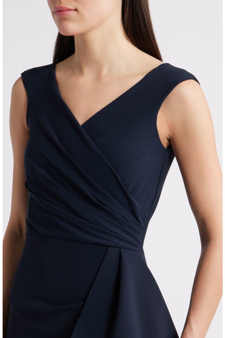 Sozen Cascade Ruffle Sleeveless Gown, Alternate, color, DARK NAVY