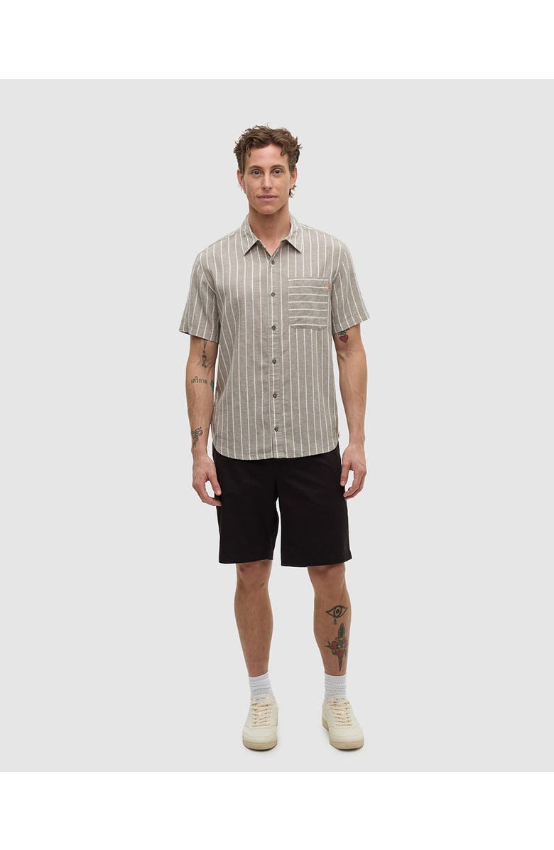 tentree Dundas Shirt, Alternate, color, Clay/Wide Pinstripe