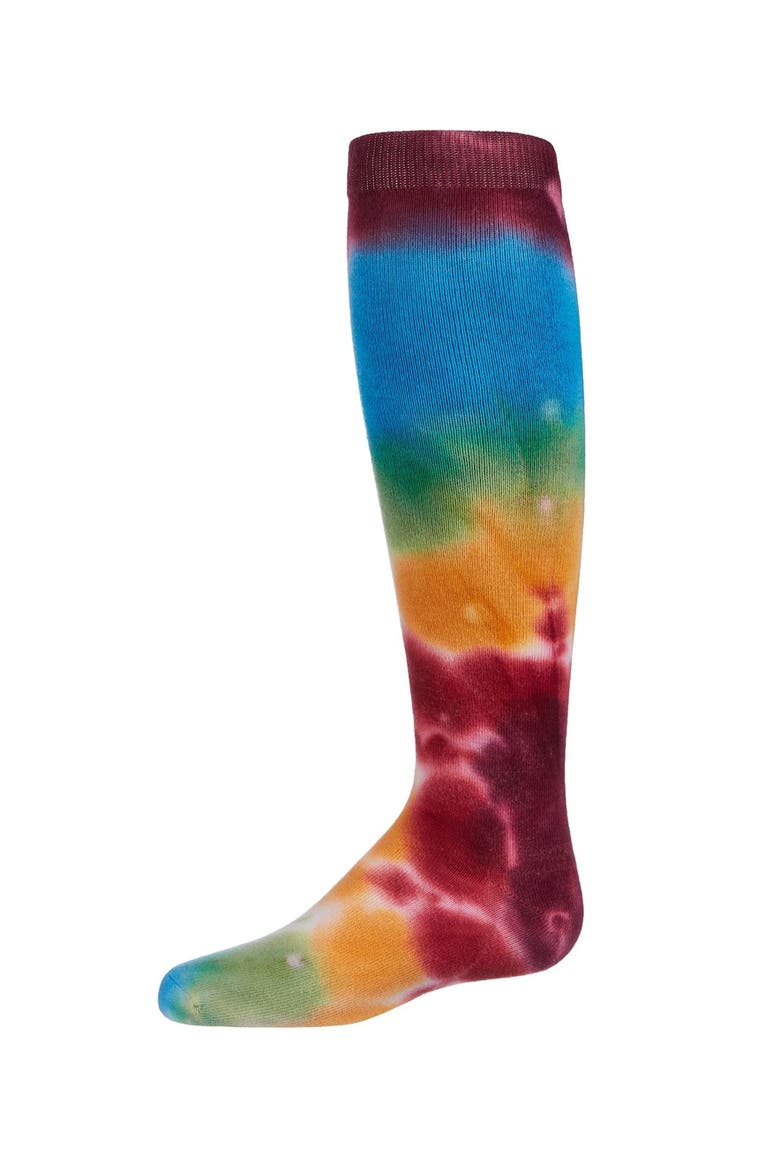 Retro Tie-Dye Knee High Socks, Main, color, Multi Color Print