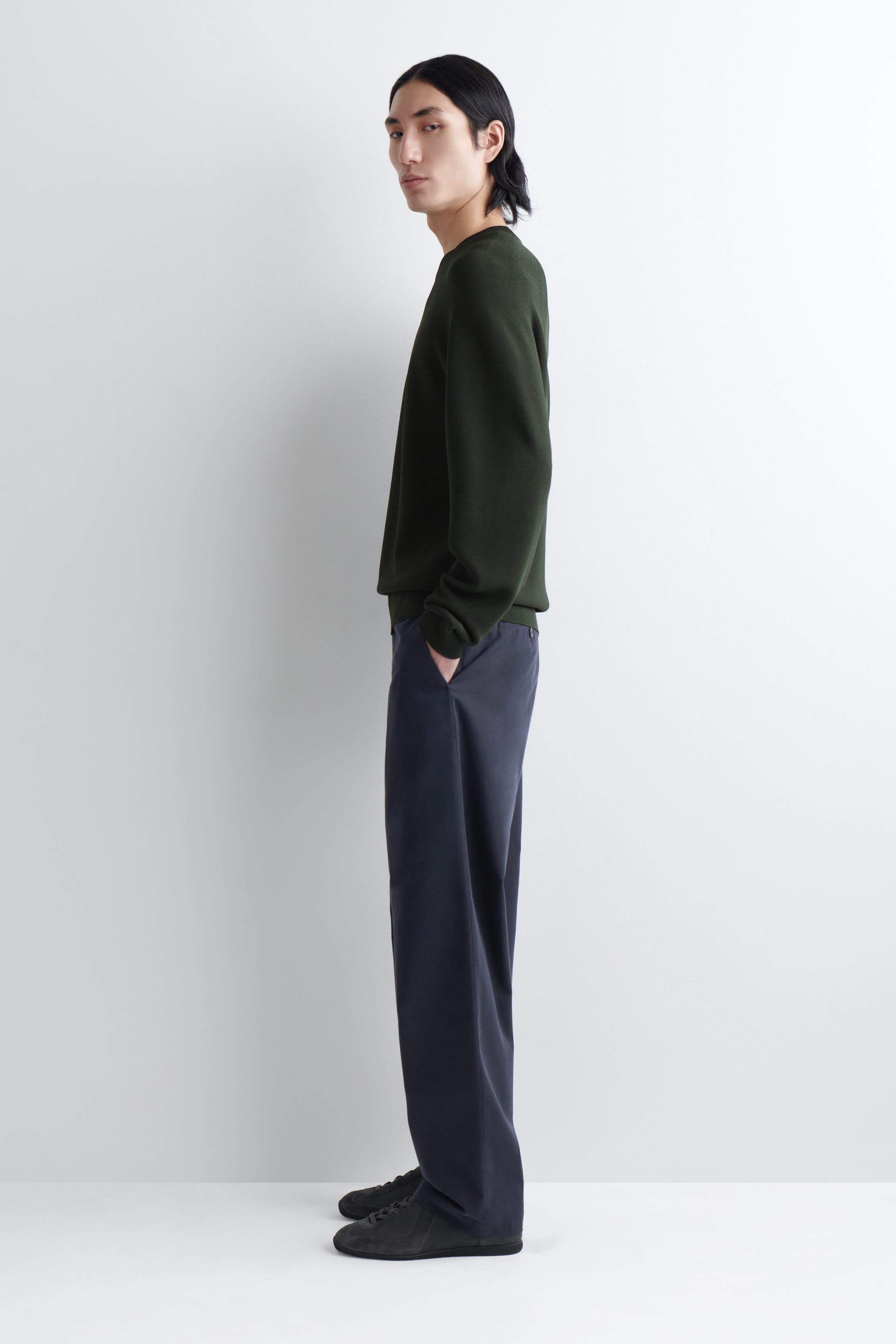 Contrast-Tipped Crew-Neck Sweater - image 2