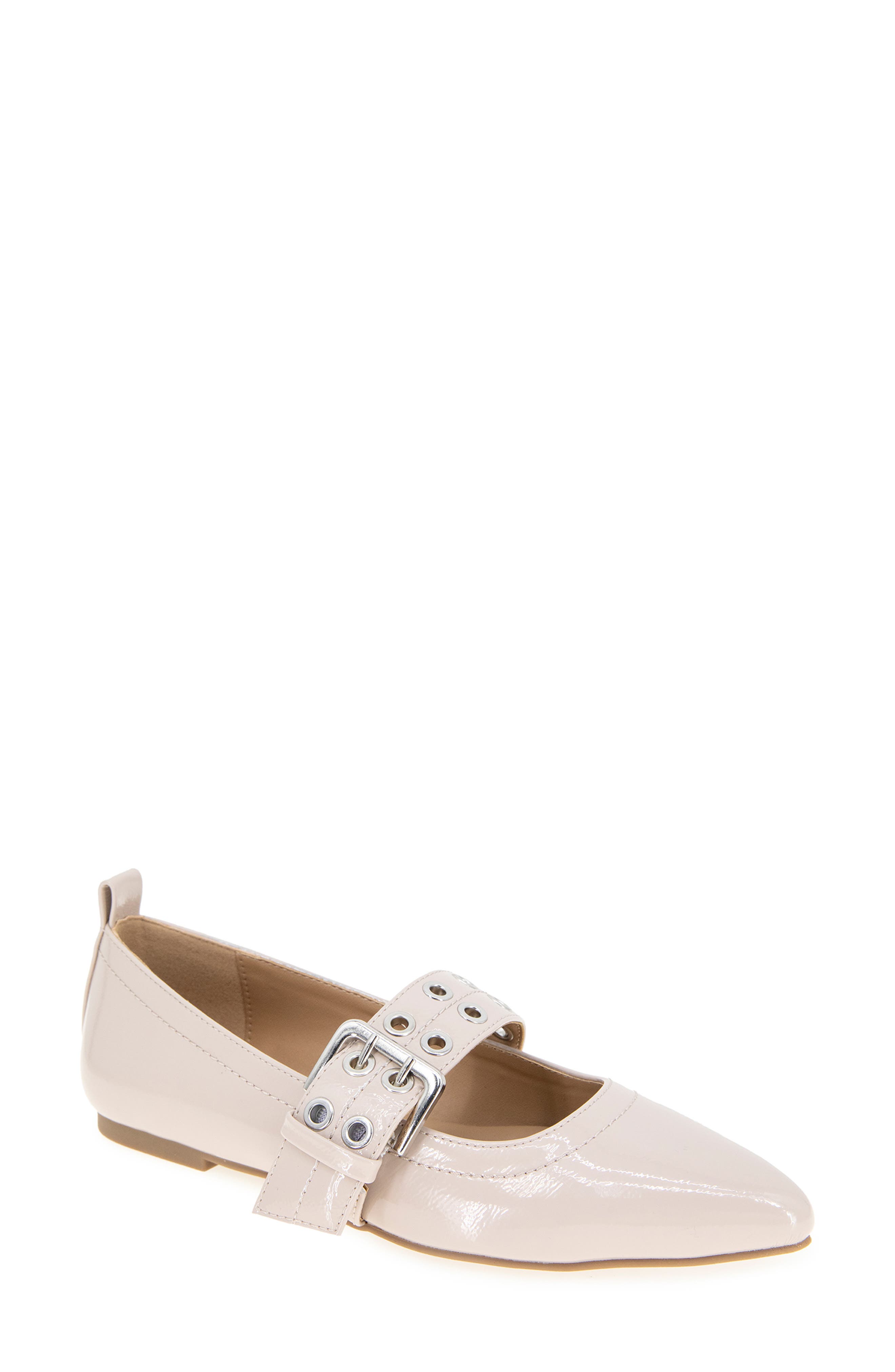 Clarice Mary Jane Flat, Main, color, BEIGE CRINKLE PATENT